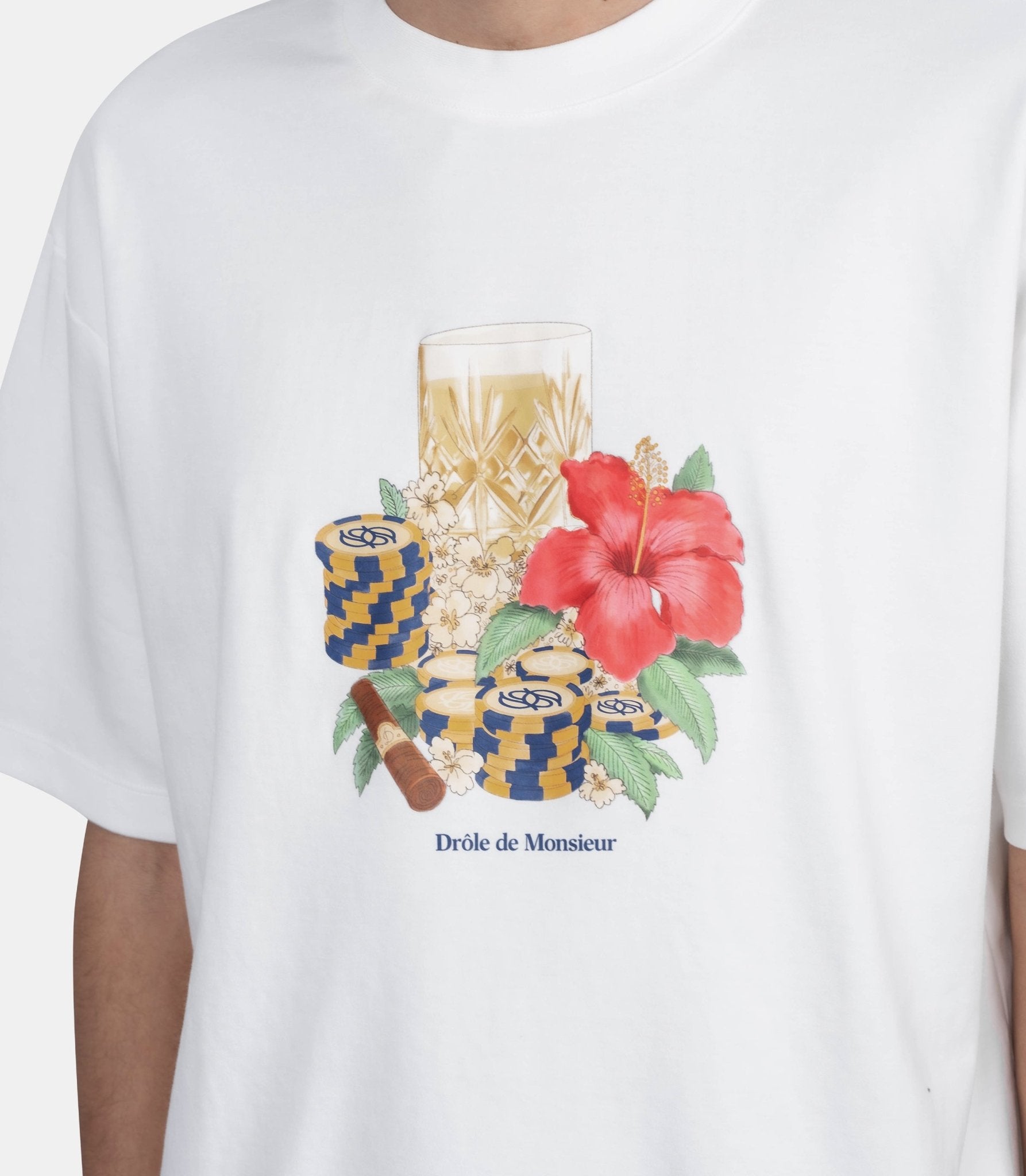 T-shirt hibiscus club - K-TS300-CO002-OW-XS - Drôle de monsieur