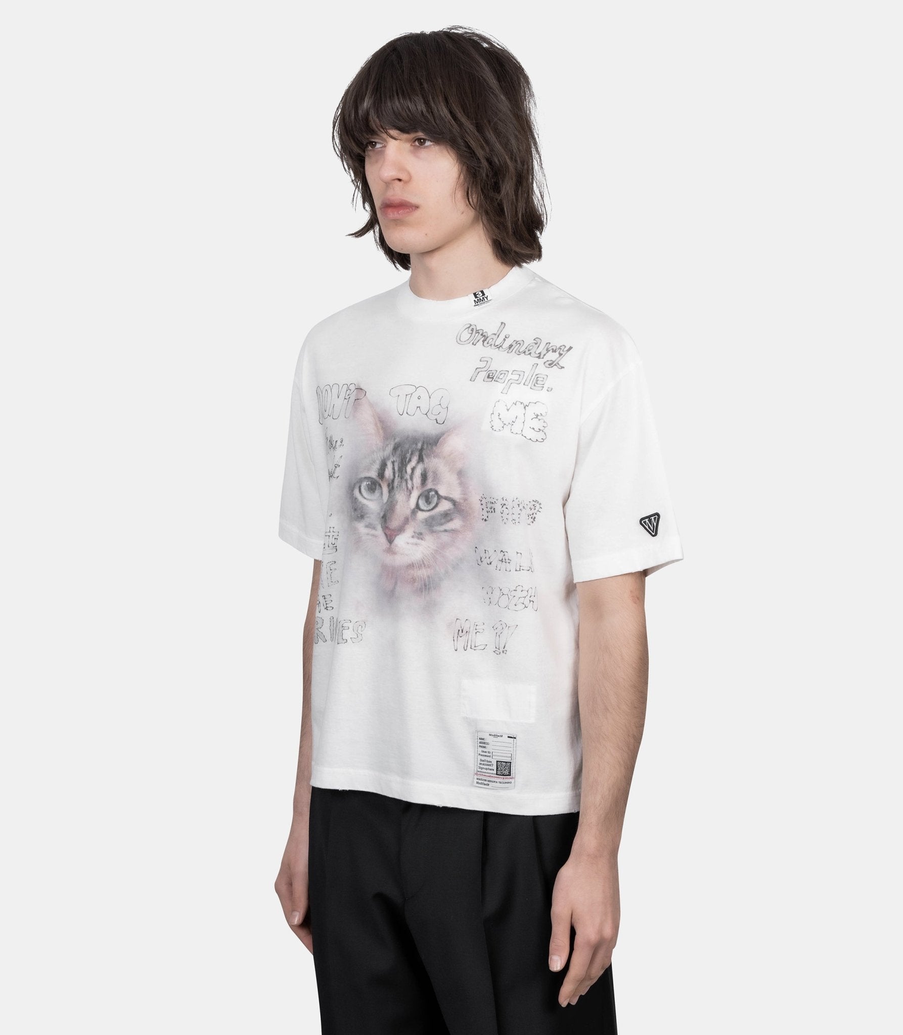 T-shirt imprimé chat - K16TS772-W-38 - Mihara yasuhiro
