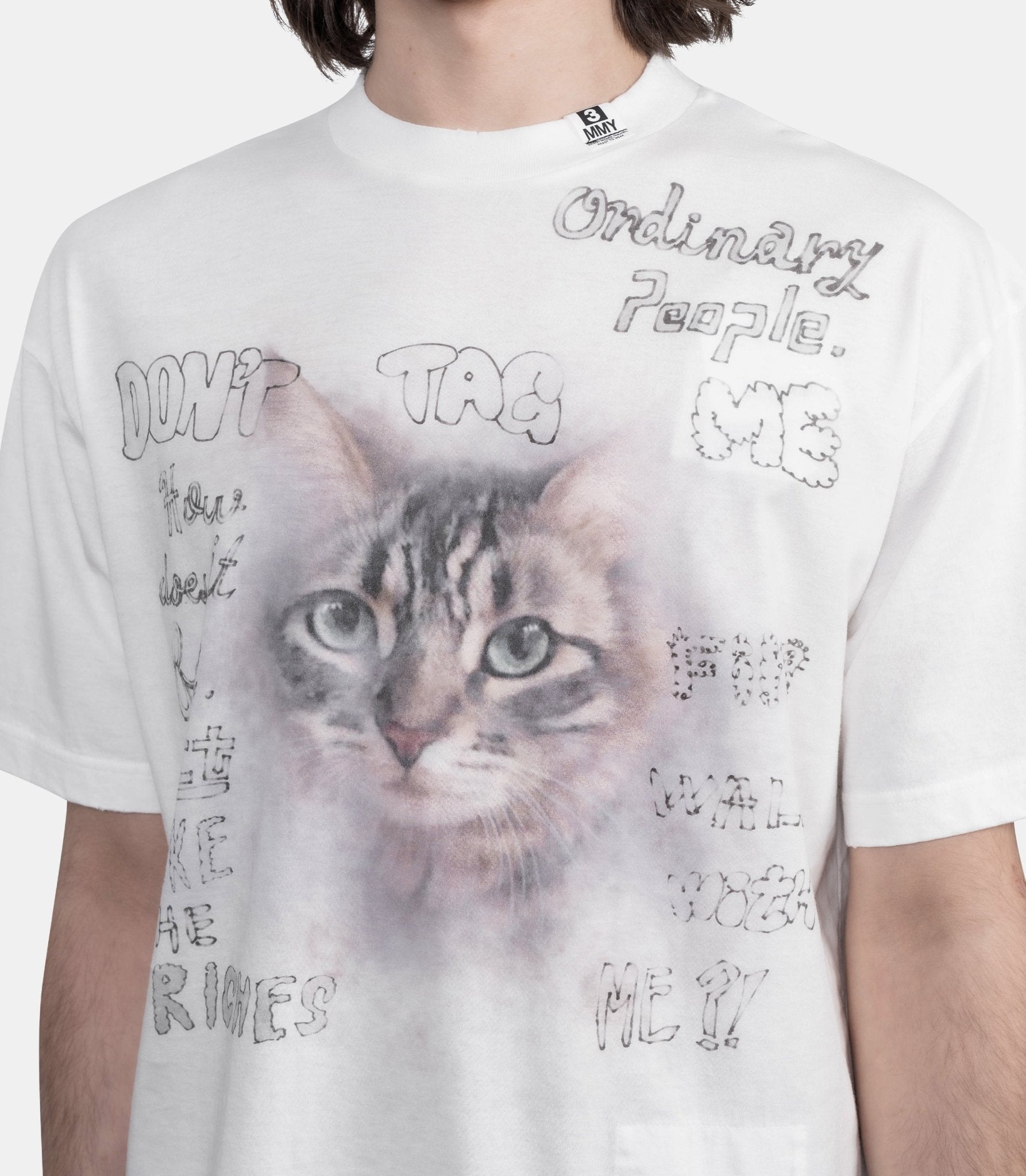 T-shirt imprimé chat - K16TS772-W-38 - Mihara yasuhiro