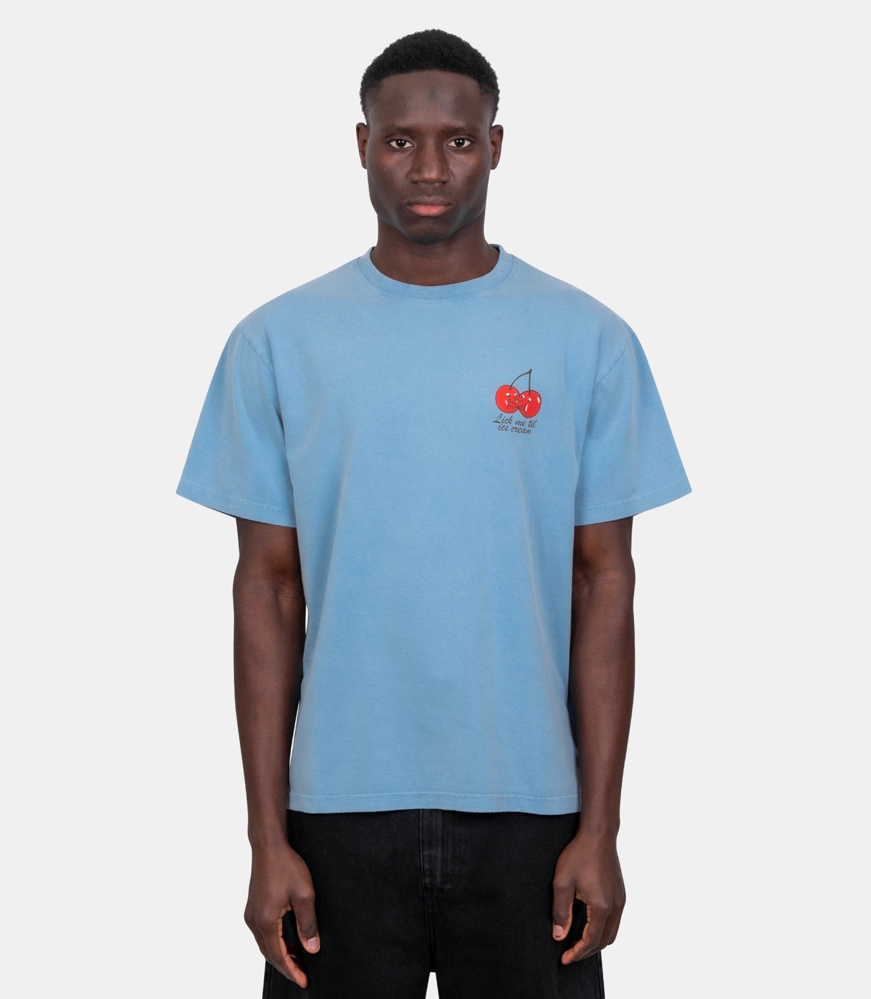 T-shirt lick me - SS26ST0110-off-blue-S - Carne bollente