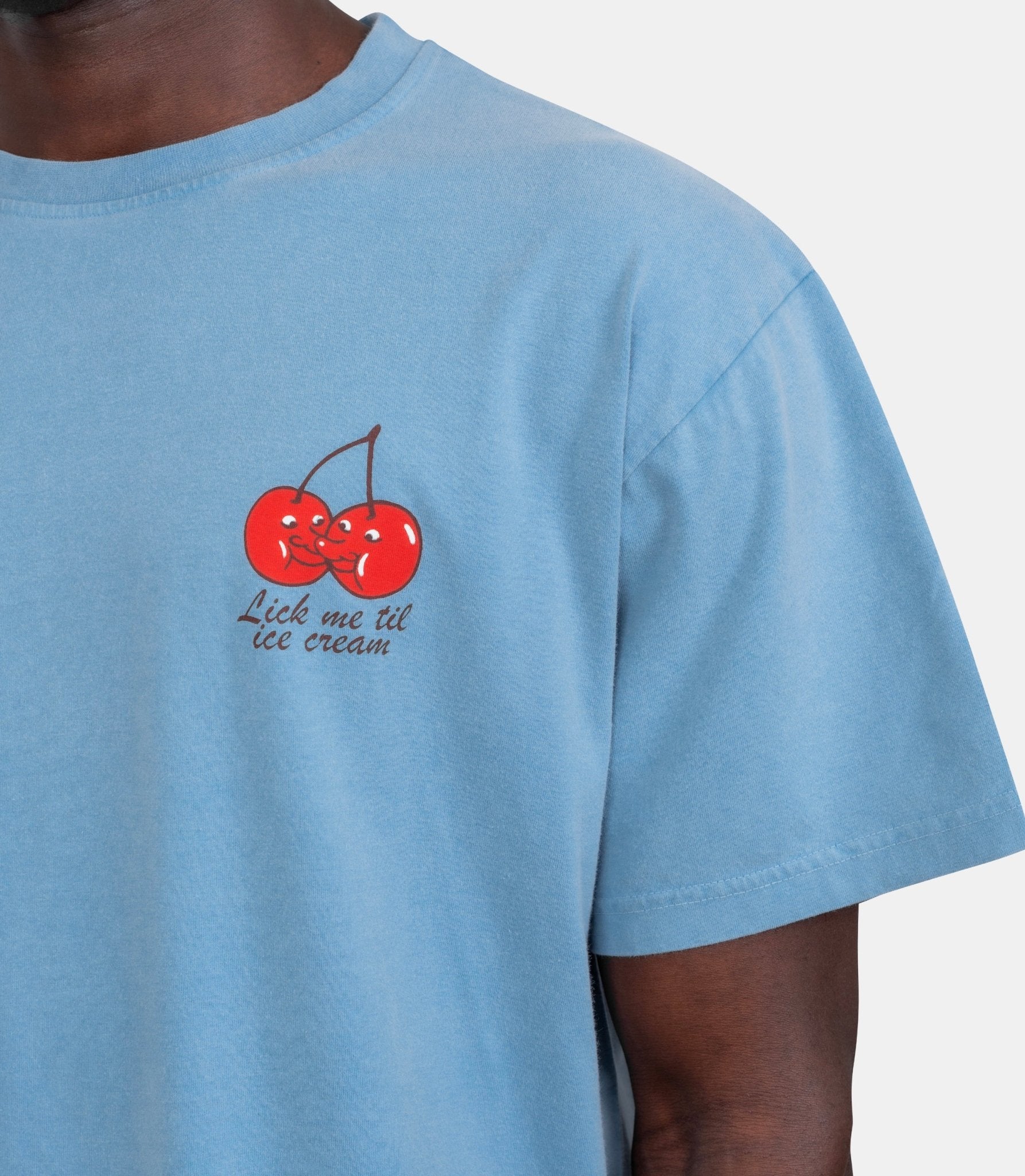 T-shirt lick me - SS26ST0110-off-blue-S - Carne bollente
