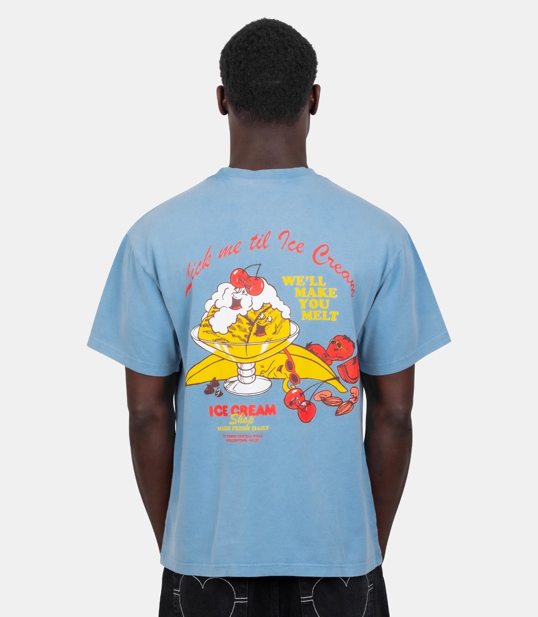 T-shirt lick me - SS26ST0110-off-blue-S - Carne bollente