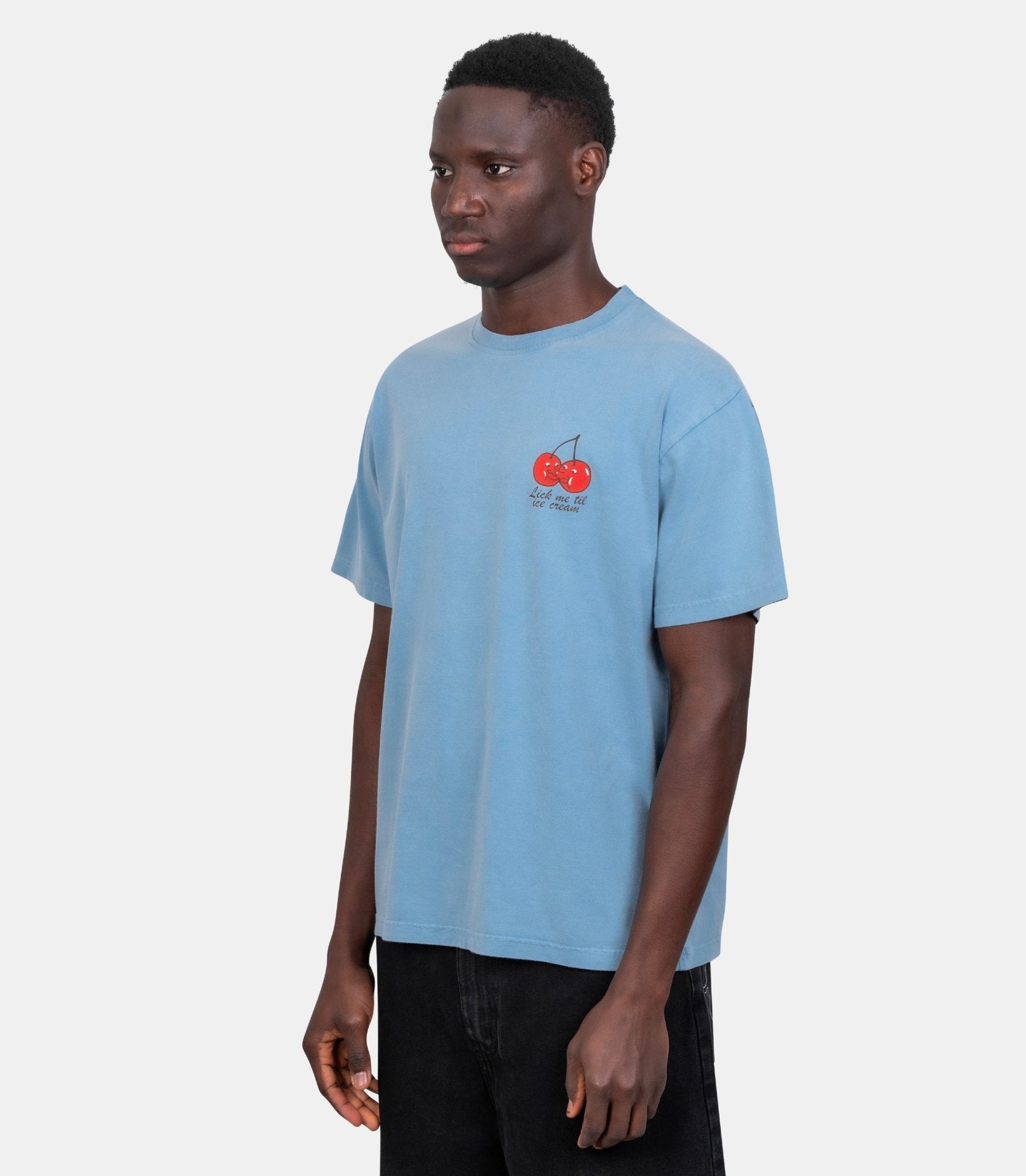 T-shirt lick me - SS26ST0110-off-blue-S - Carne bollente