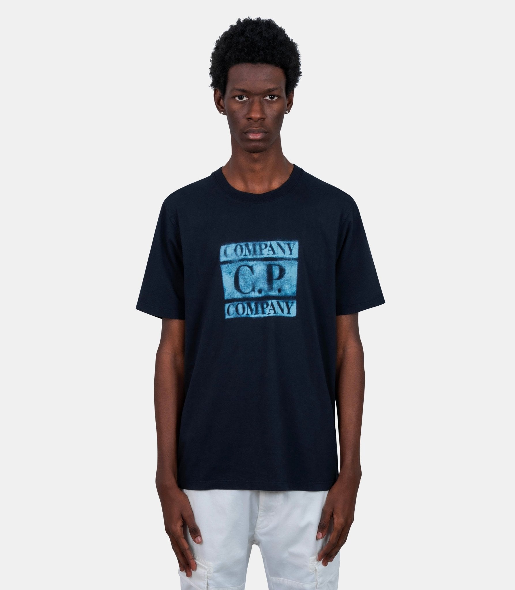 T-shirt logo central à manches courtes - 20CMTS141A-110579W-888-S - C.p. company