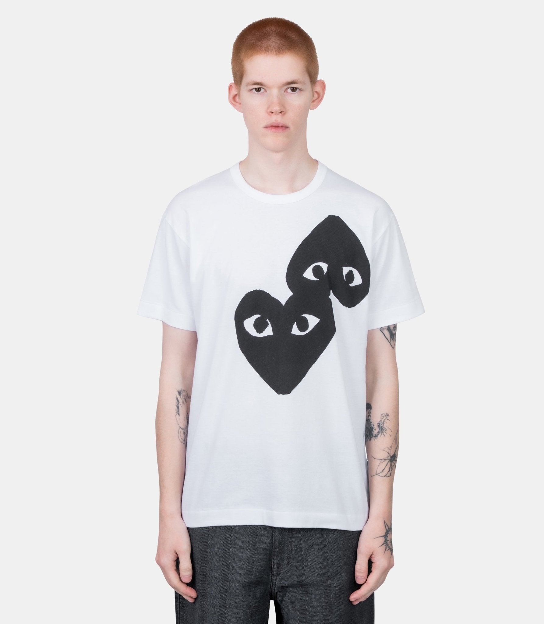T-shirt logo imprimé cœur noir - AX-T348-051-1-6-S - Comme des garçons play