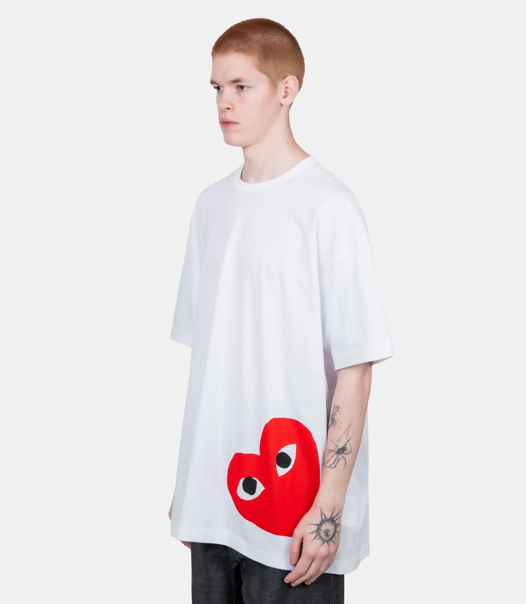 T-shirt logo play rouge oversize - AX-T349-051-1-5-S - Comme des garçons play