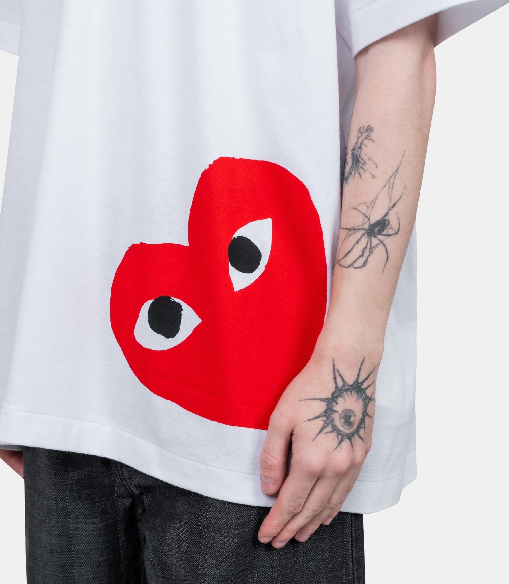 T-shirt logo play rouge oversize - AX-T349-051-1-5-S - Comme des garçons play