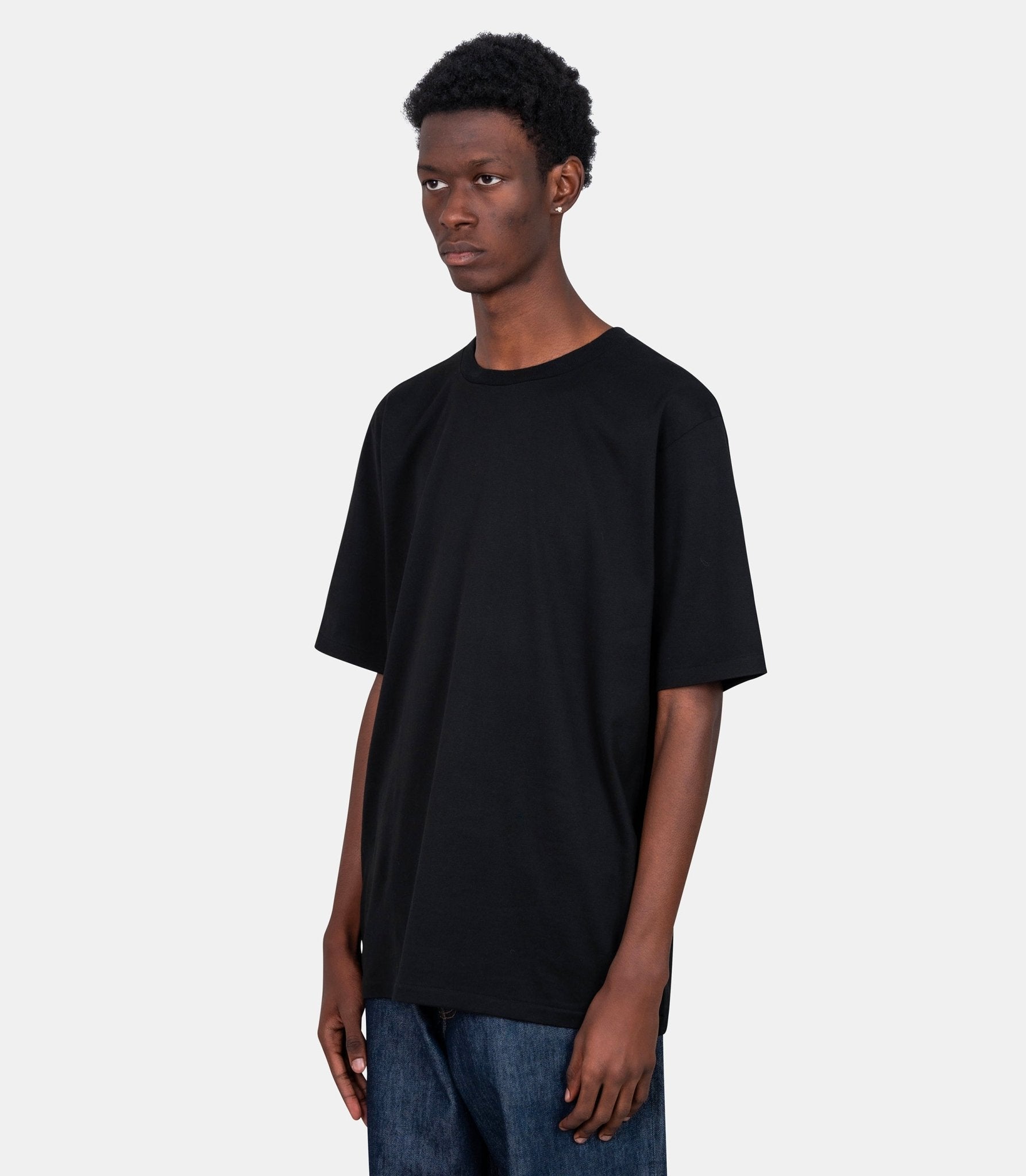 T-shirt luster plaiting - A00P02GT - black - 4 - Auralee