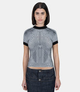 T-shirt maille en jacquard "morphing stripe"25/33 - F - TS110 - M084 - 0100 - SJean paul gaultier
