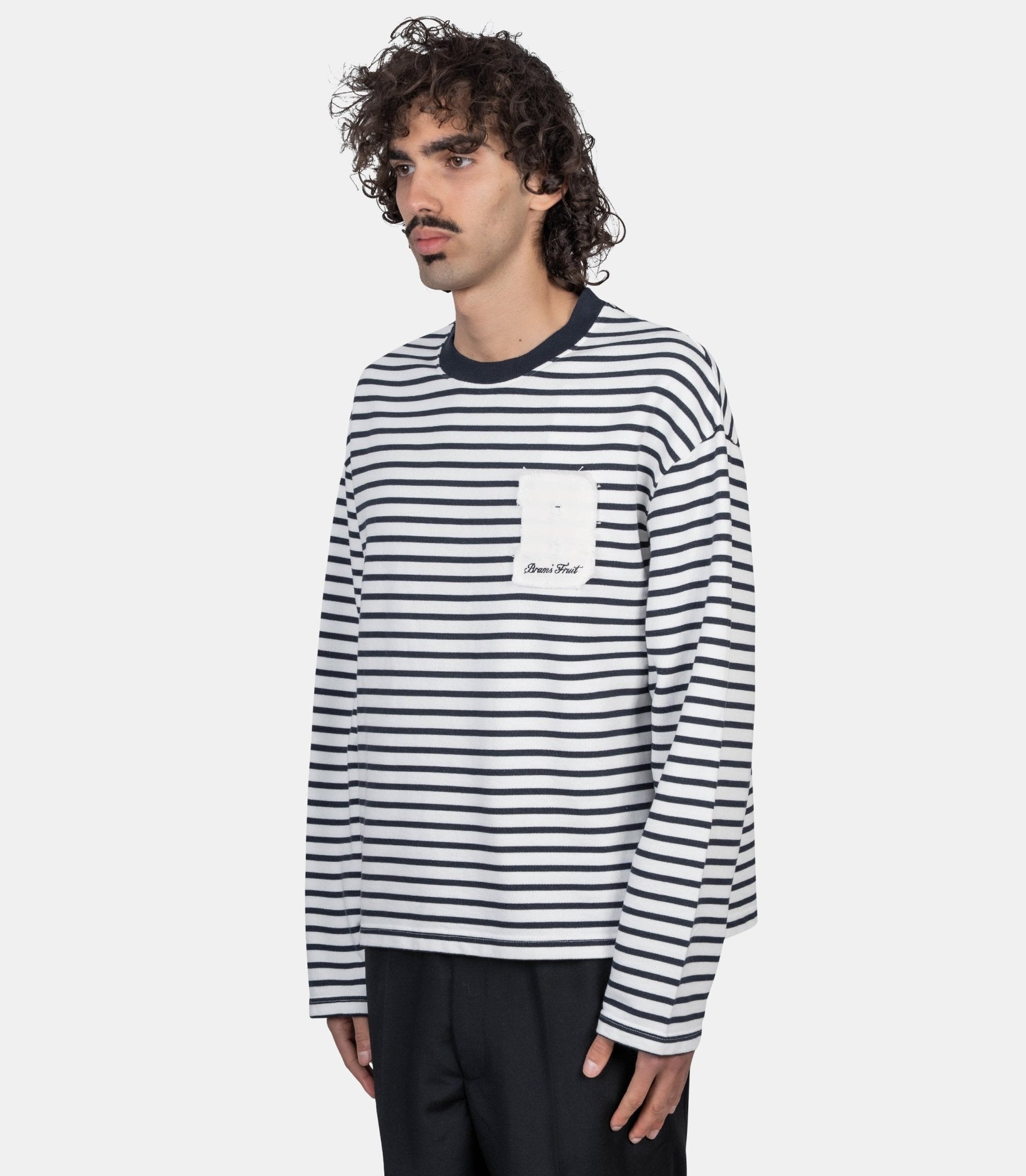 T-shirt manches longues à rayures - 1140-navy-S - Bram’s fruit