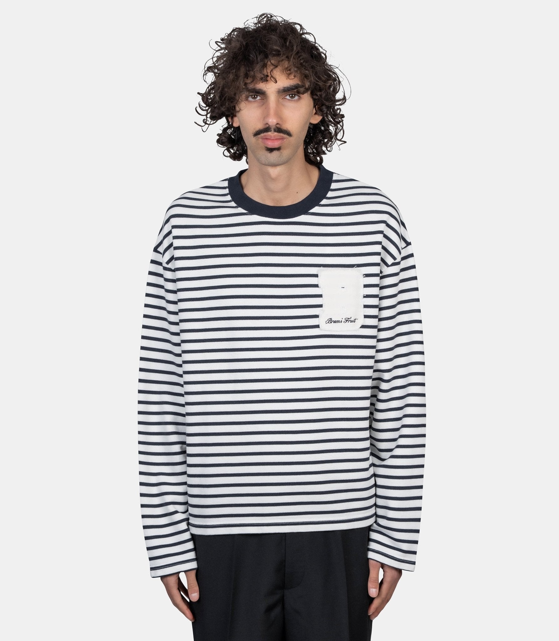 T-shirt manches longues à rayures - 1140-navy-S - Bram’s fruit