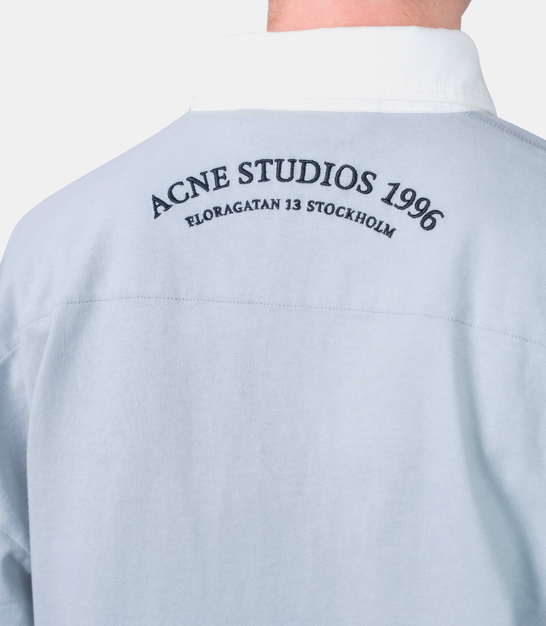 T-shirt manches longues col polo - CL0396-COLD GREY-XS - Acne studios