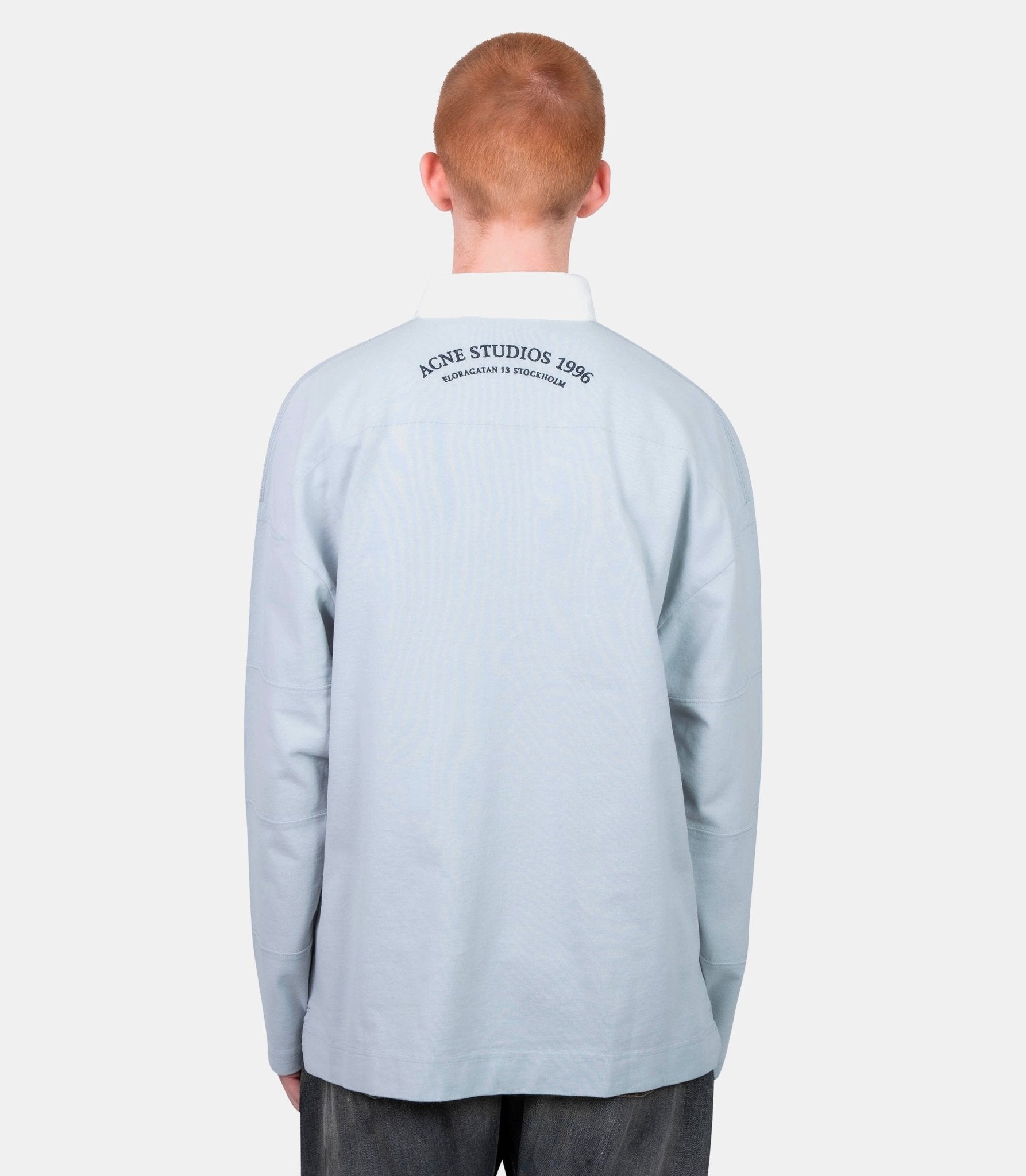 T-shirt manches longues col polo - CL0396-COLD GREY-XS - Acne studios