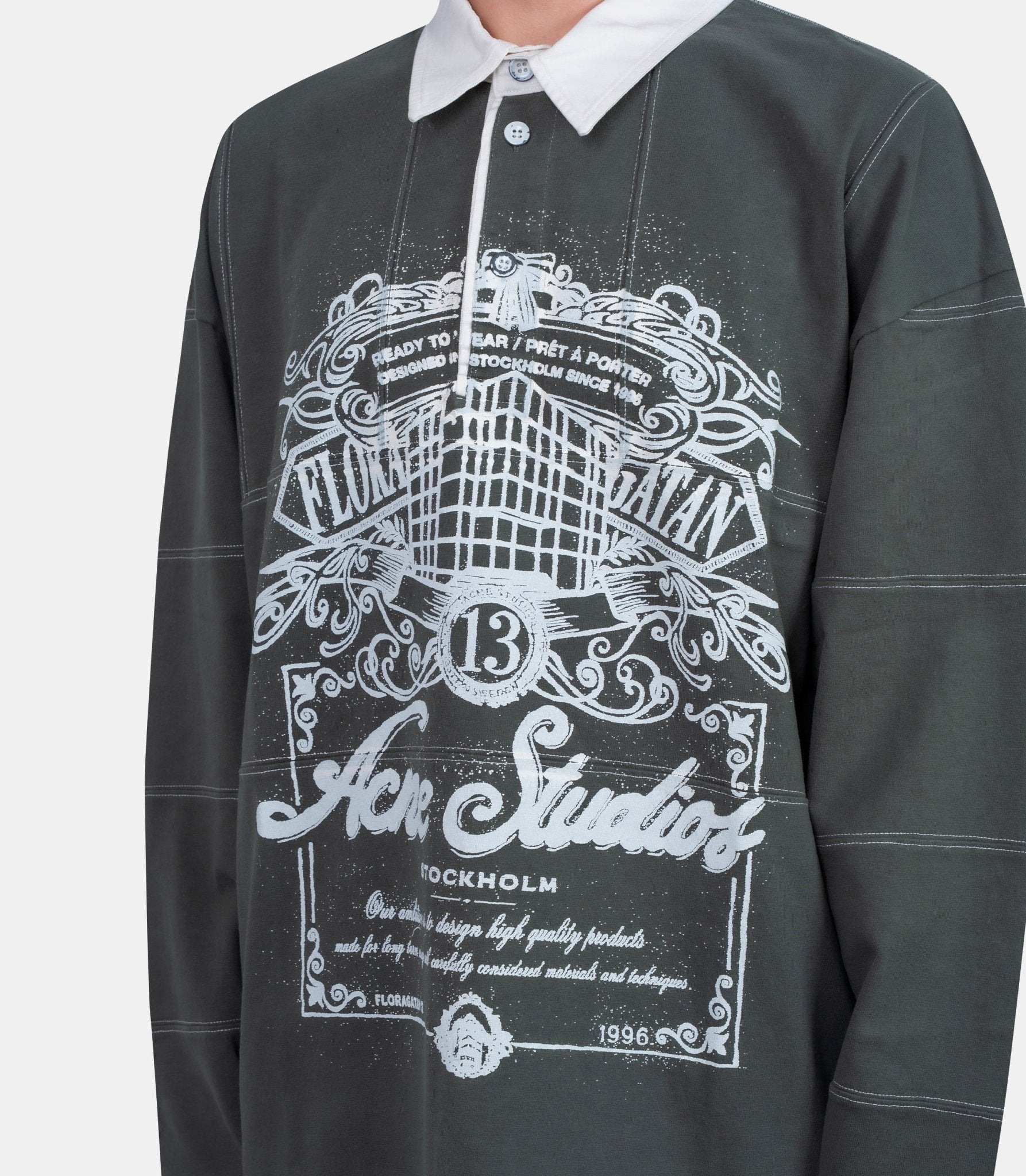 T-shirt manches longues col polo - CL0396-DSQ-S - Acne studios