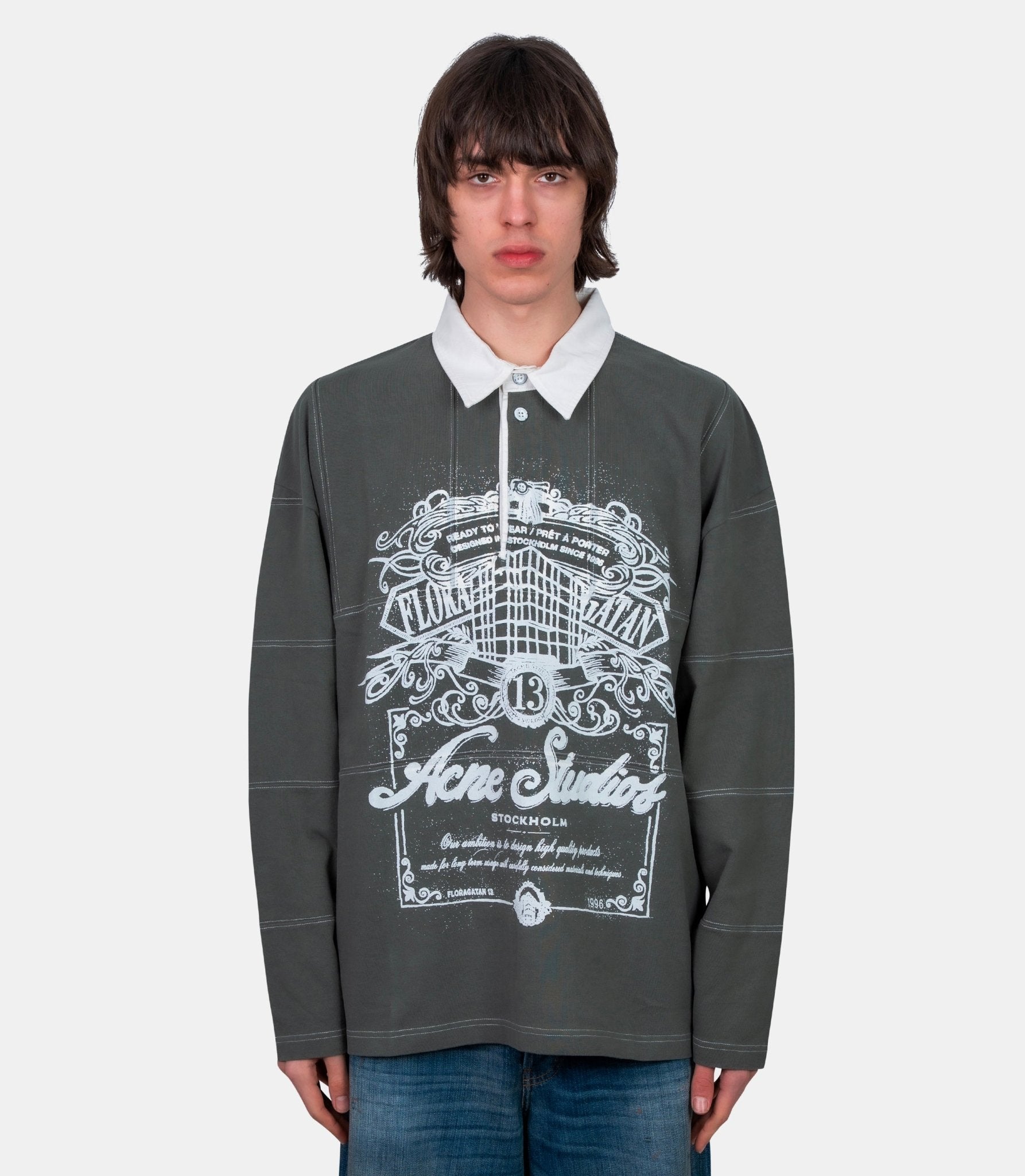 T-shirt manches longues col polo - CL0396-DSQ-S - Acne studios