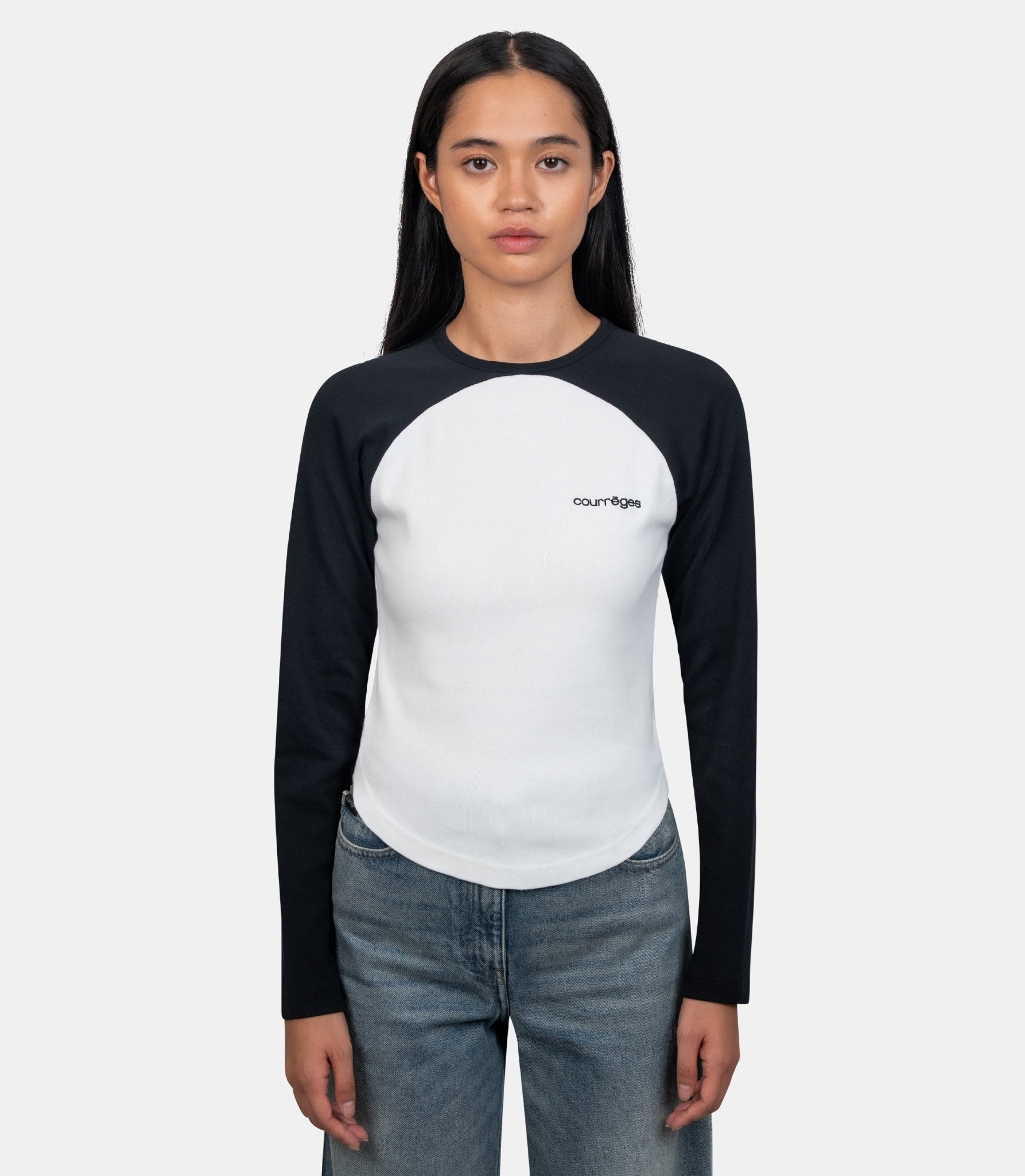 T-shirt manches longues contraste cercle - 325JTS228JS0203 - 0098 - XS - Courrèges