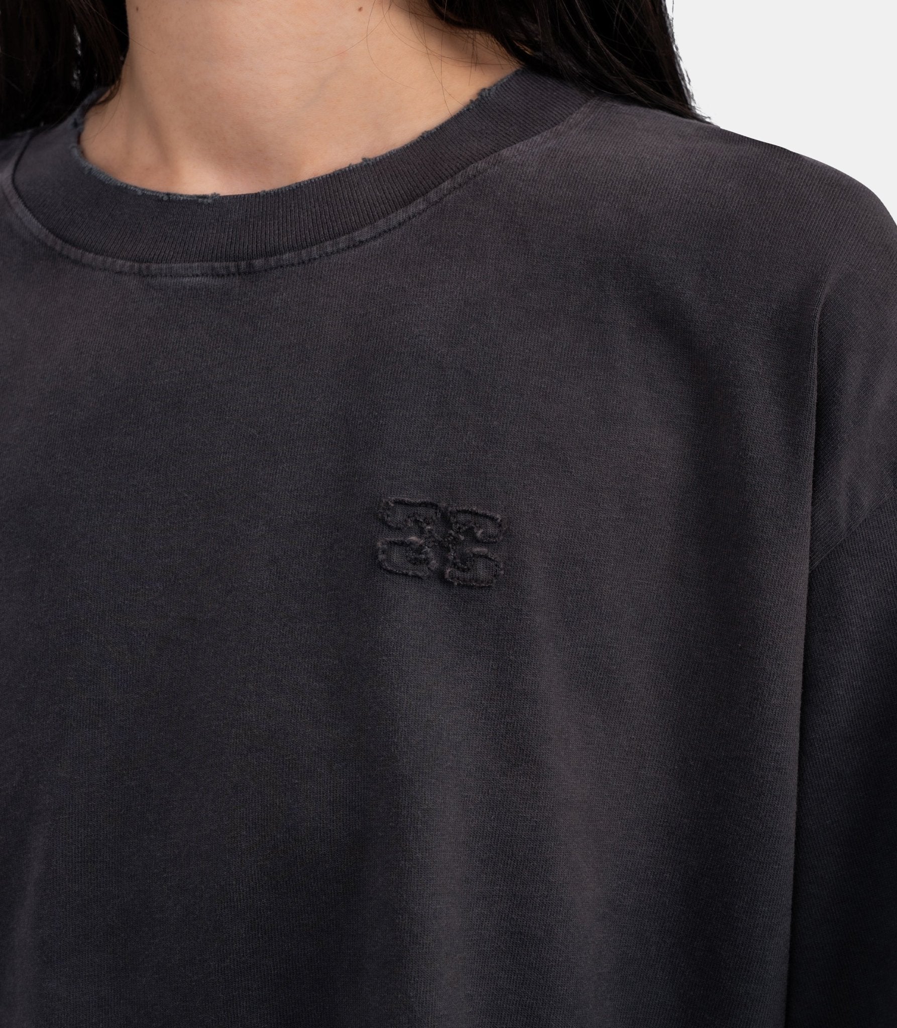 T-shirt manches longues heavy cotton washed effect - A1050044-252-XS - Ganni