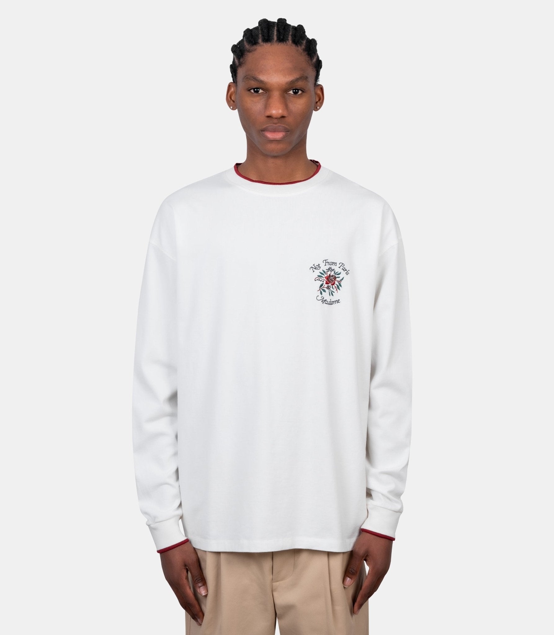 T-shirt manches longues slogan rose - J-TS287-CO248-OW-XS - Drôle de monsieur