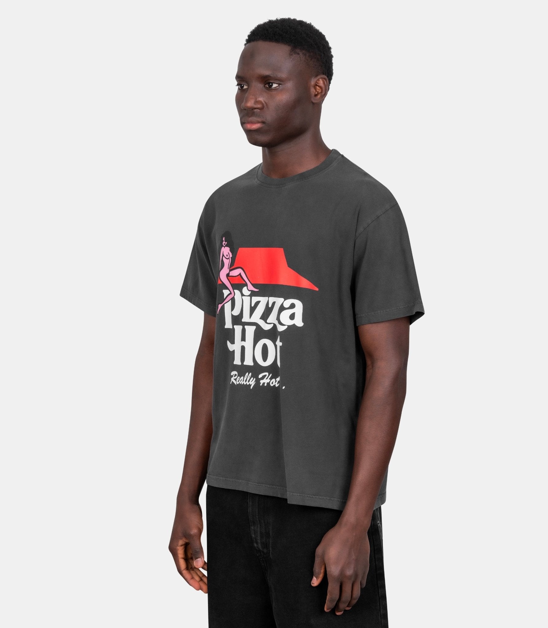 T-shirt pizza hot - SS26ST0103-off-black-S - Carne bollente