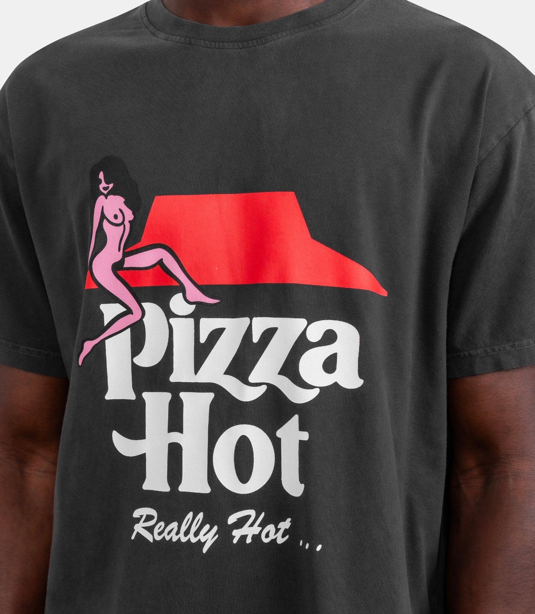 T-shirt pizza hot - SS26ST0103-off-black-S - Carne bollente