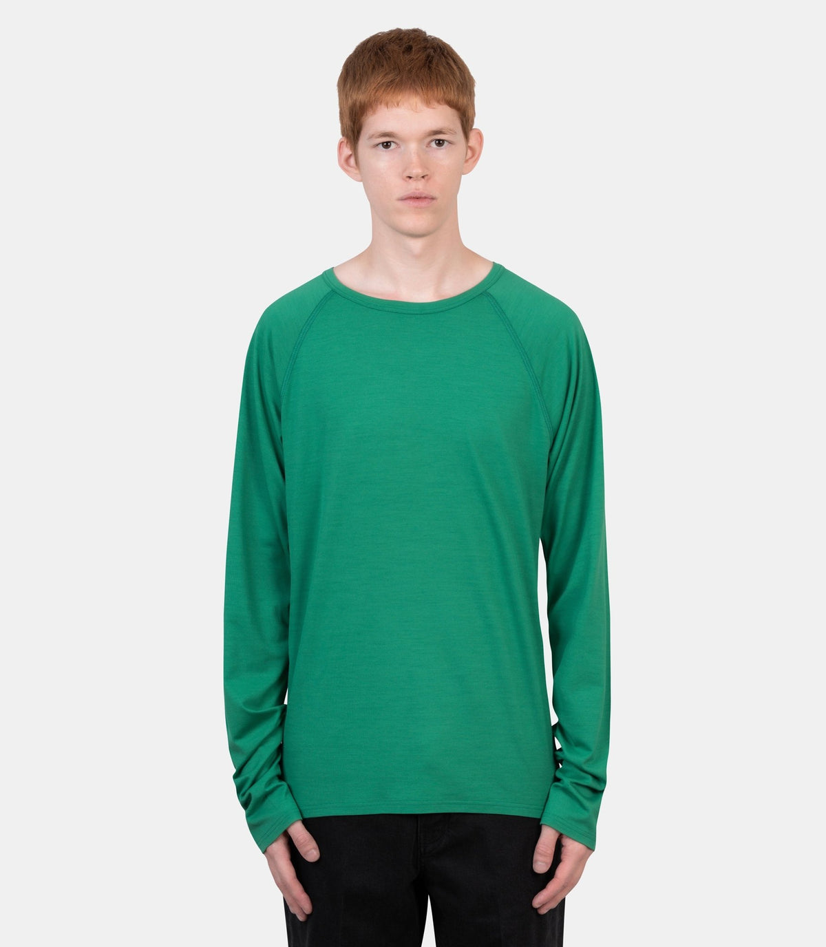 T-shirt raglan polar jersey-TSH23-JWV-EMERALD-WOOL-M-Rier