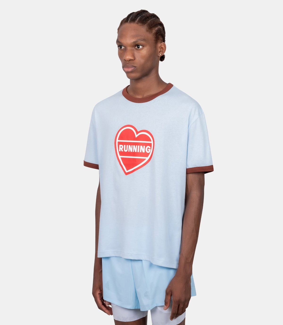 T-shirt ringer running heart-AZ-DLAR-RINGER-BLUE-S-Alex zono
