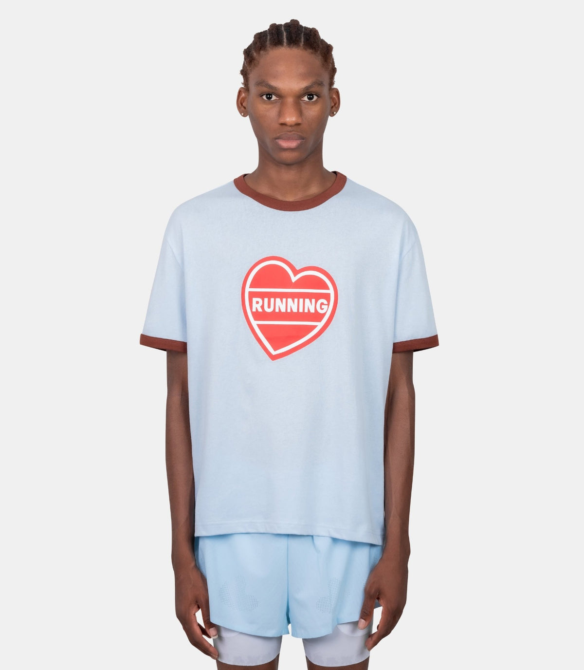 T-shirt ringer running heart-AZ-DLAR-RINGER-BLUE-S-Alex zono