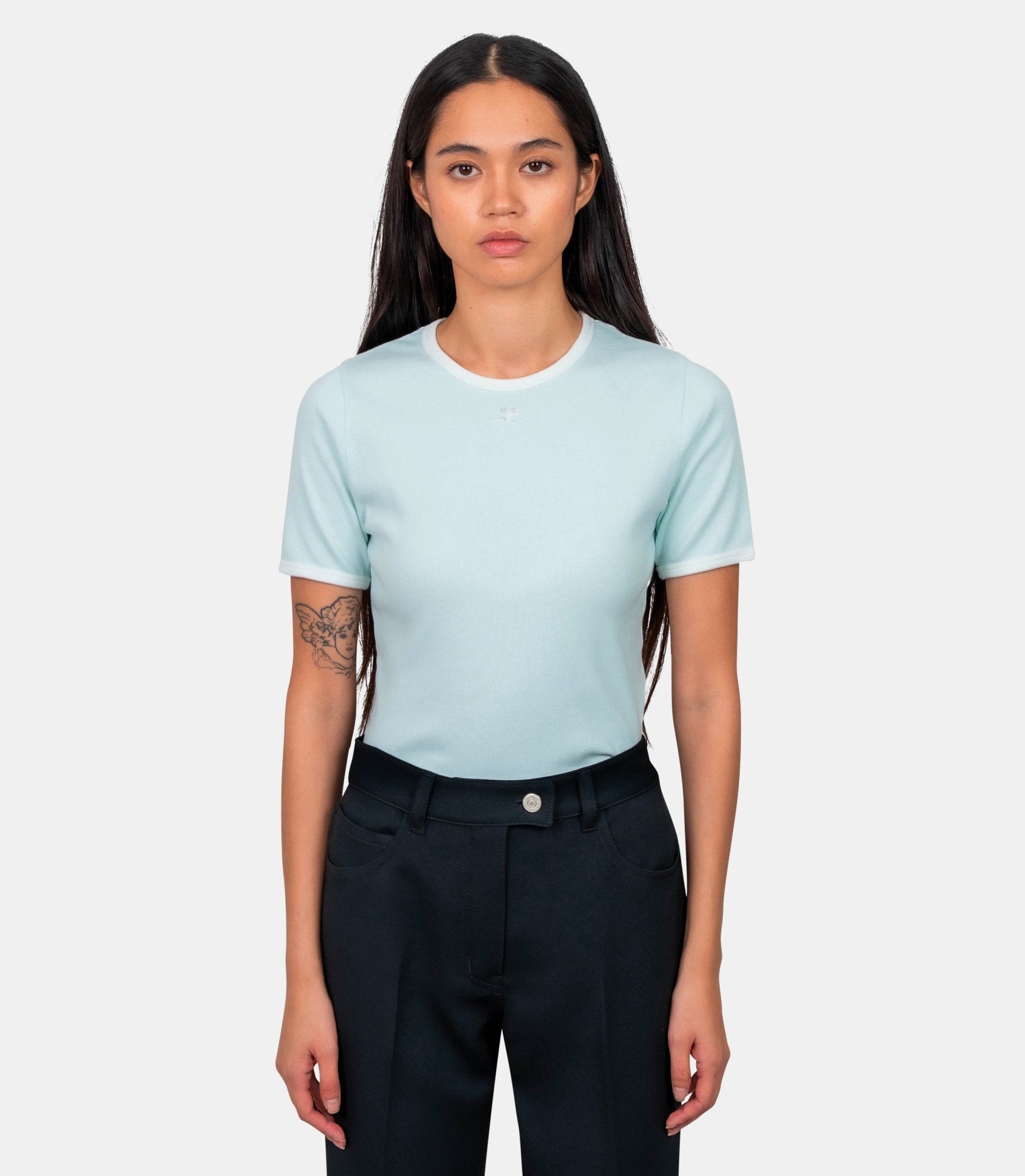 T-shirt signature contraste - 125JTS017JS0203-B216-S - Courrèges