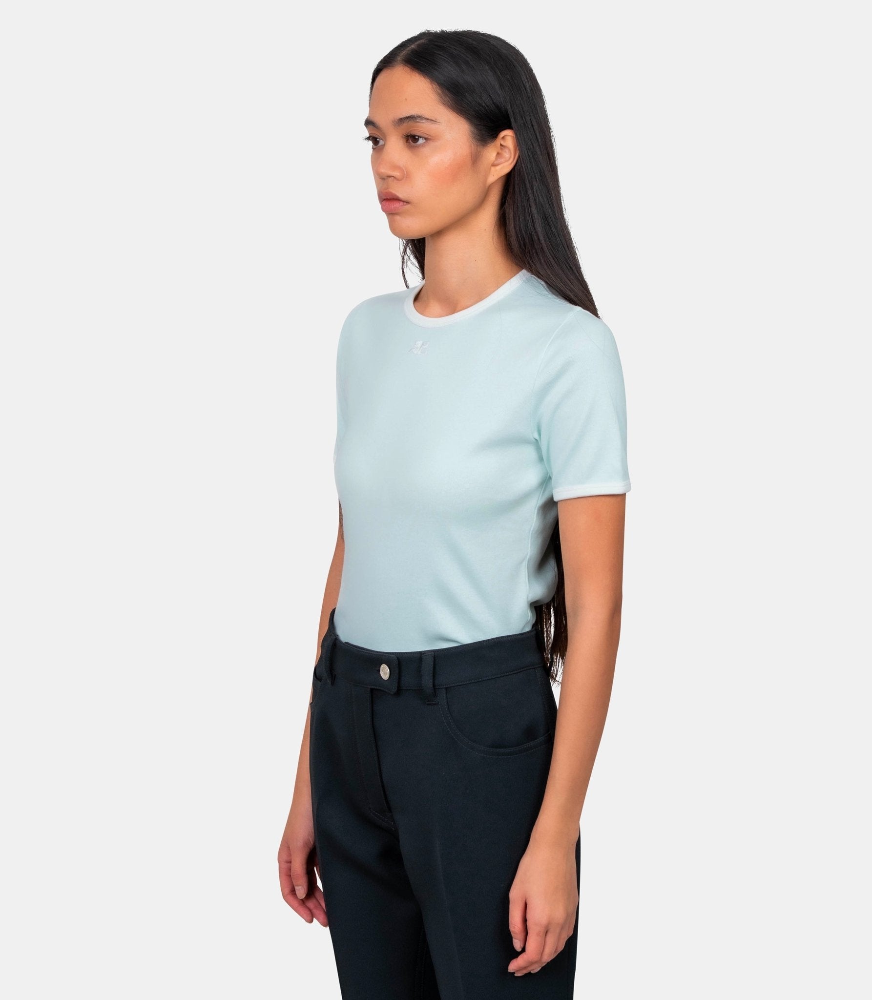 T-shirt signature contraste - 125JTS017JS0203-B216-S - Courrèges