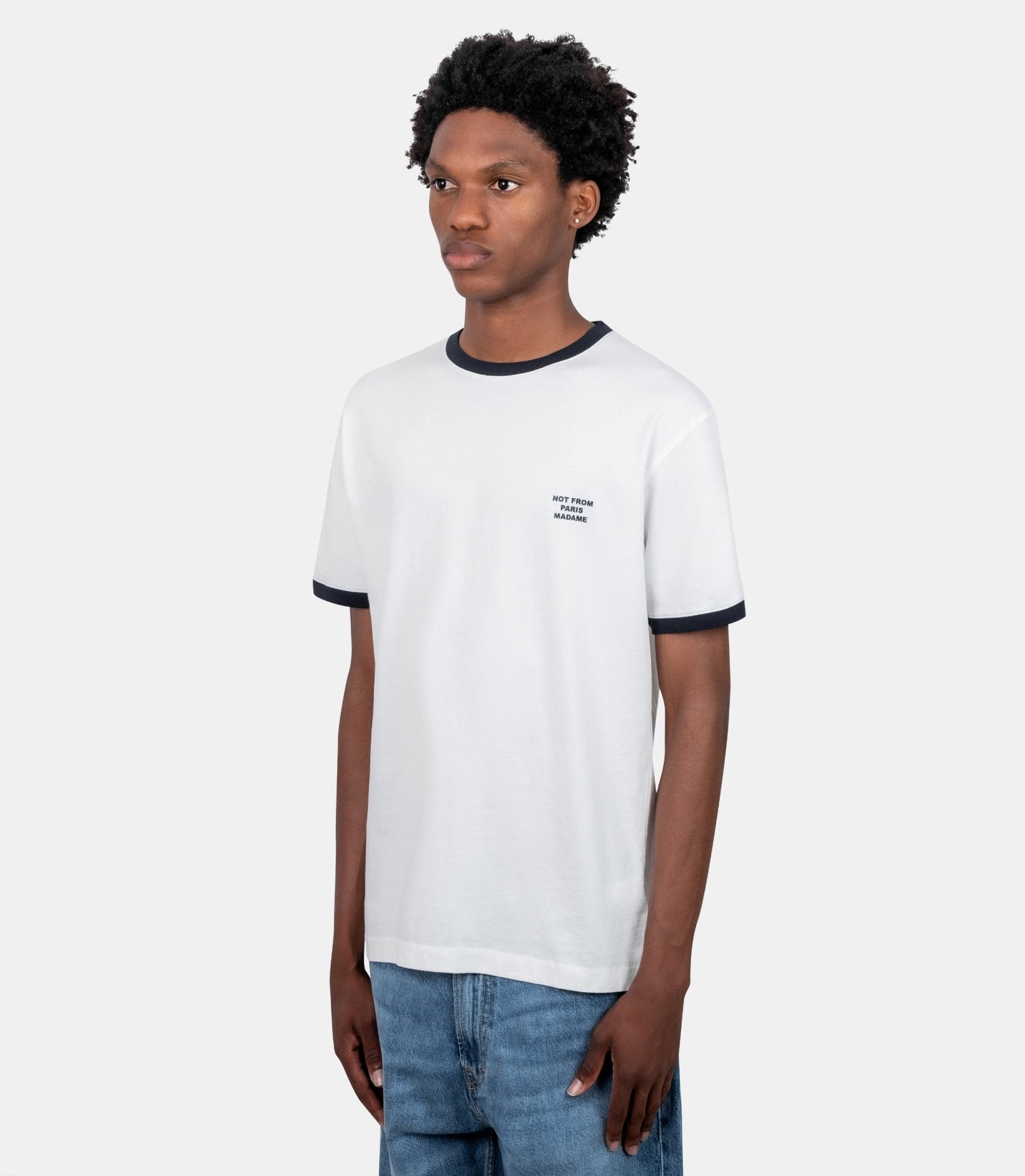 T-shirt slogan contrasté-PERM-TS339-CO311-OW-S-Drôle de monsieur