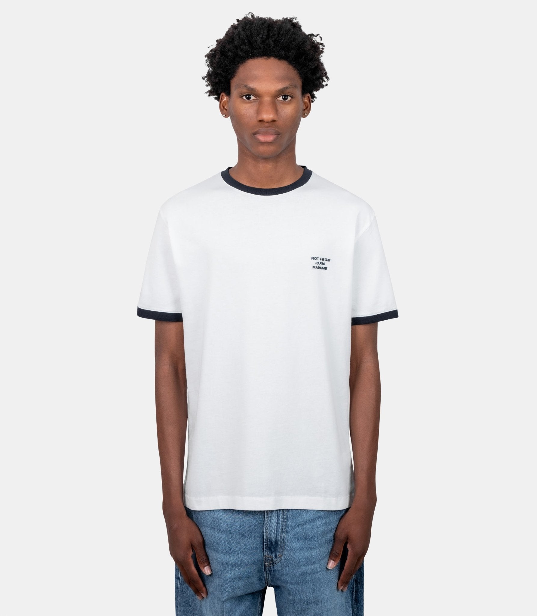 T-shirt slogan contrasté-PERM-TS339-CO311-OW-S-Drôle de monsieur