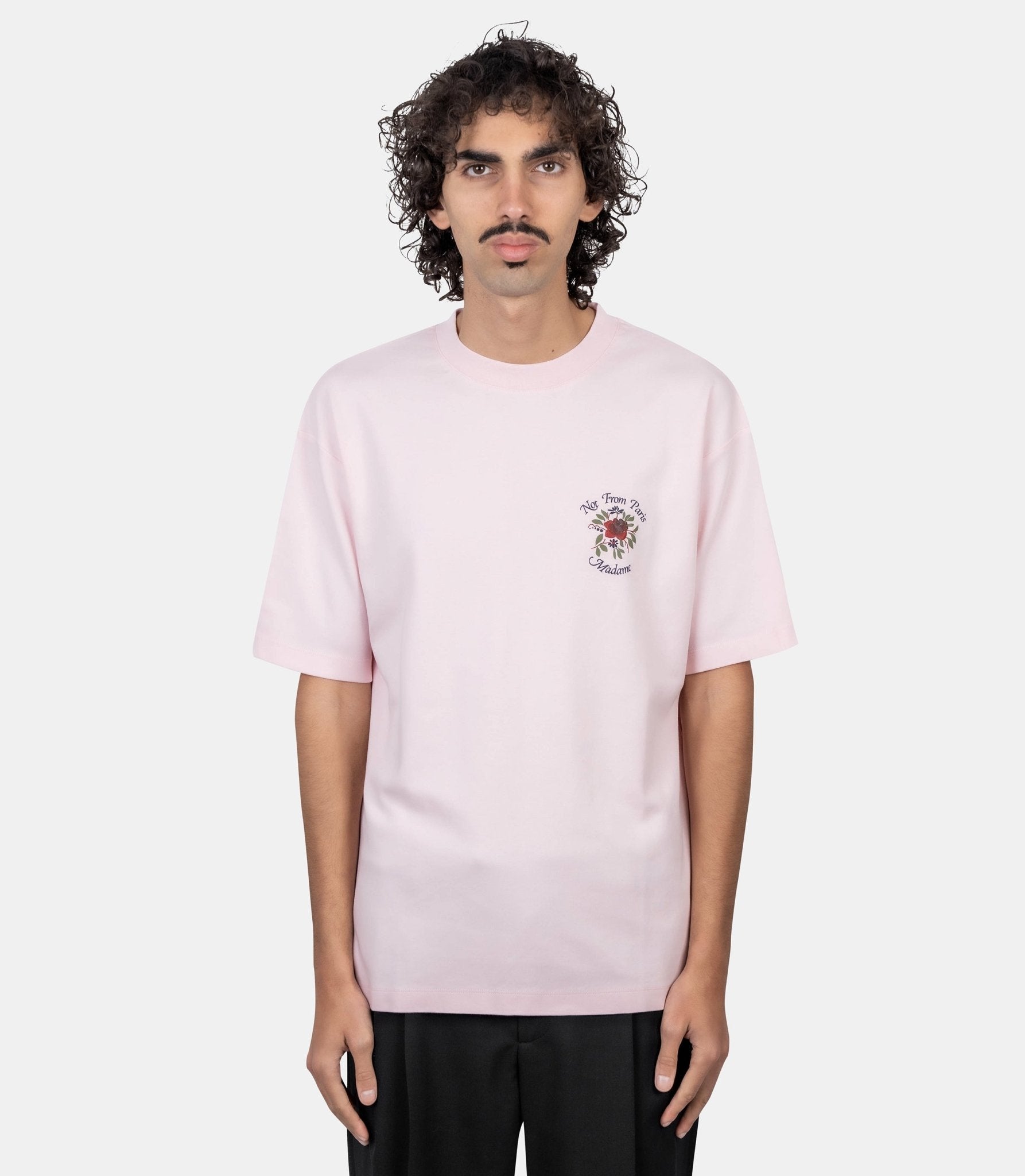 T-shirt slogan rose - J-TS210-CO002-LPI-XS - Drôle de monsieur