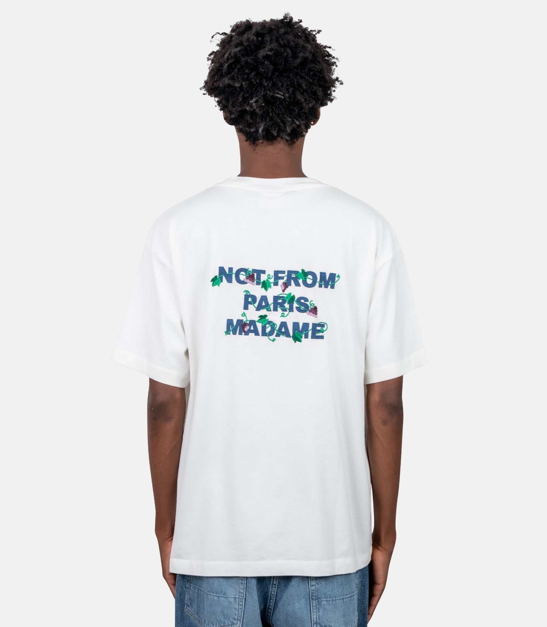 T-shirt slogan vigne brodé-L-TS327-CO248-OW-XS-Drôle de monsieur
