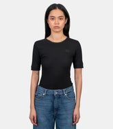 T-shirt soft cotton rib - A1050182-099-XS - Ganni