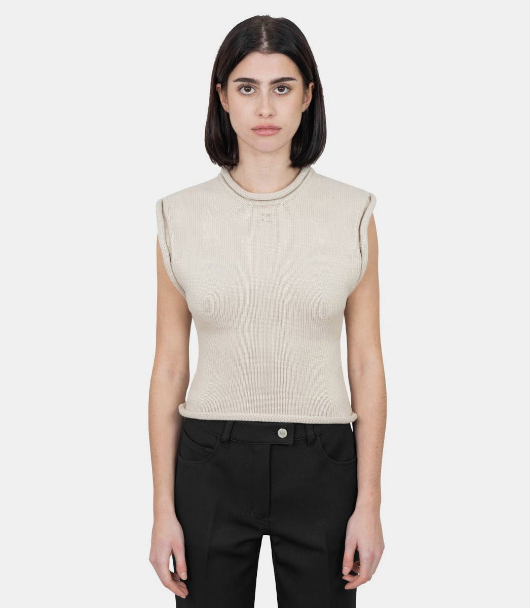 Tank top en maille coton125MDE116FI0066 - 1021 - XSCourrèges