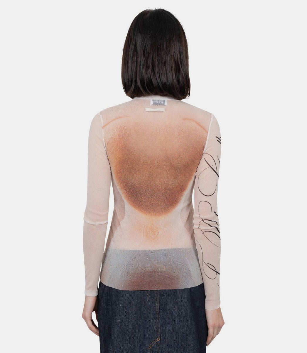 Top crewneck mesh neck print "le classique"25/33 - F - TO258 - T577 - 2026 - XSJean paul gaultier