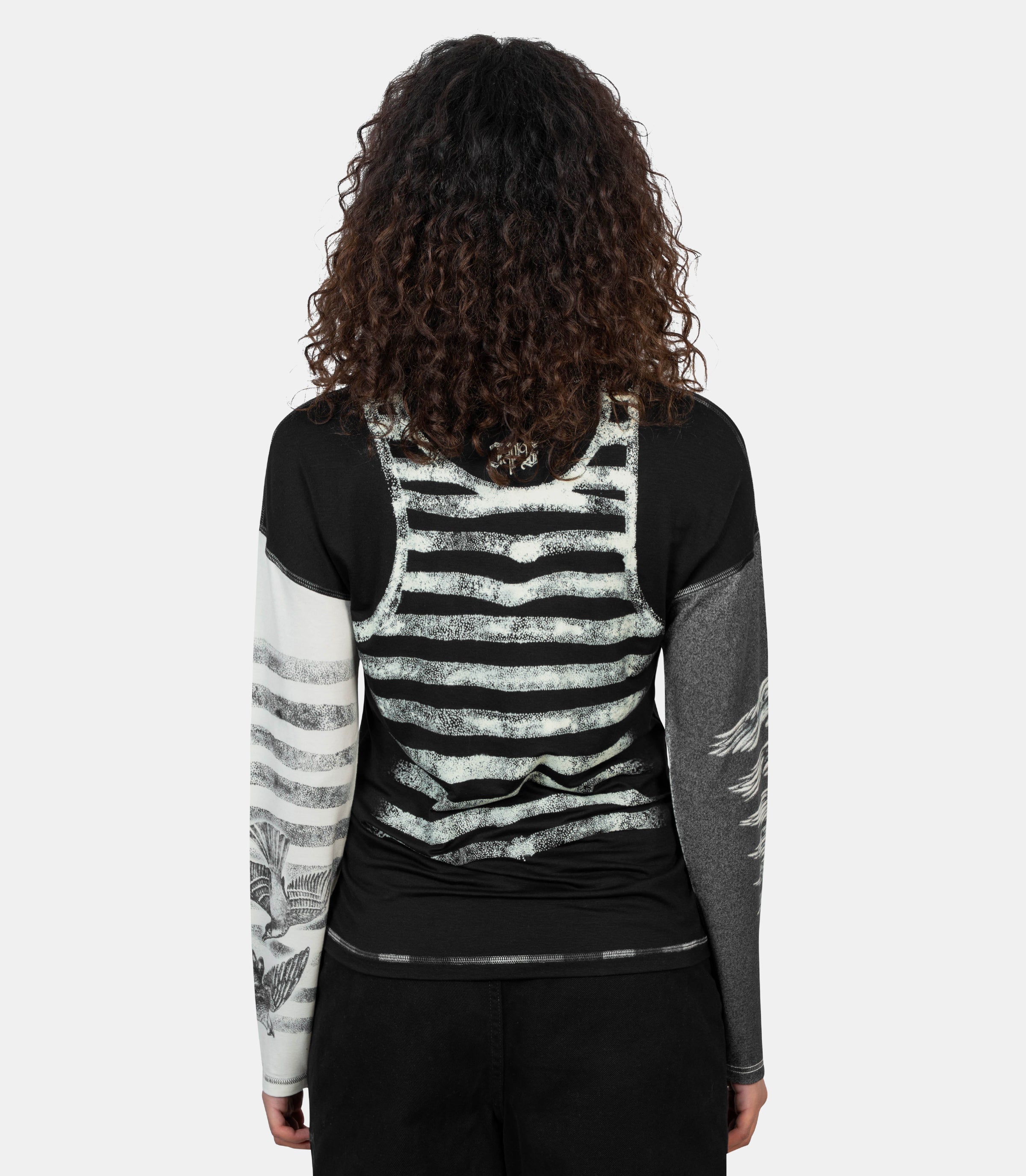 Top manches longues fin en jersey print « tattoo » - 25/34 - F - TO267I - J089 - 0003 - XS - Jean paul gaultier