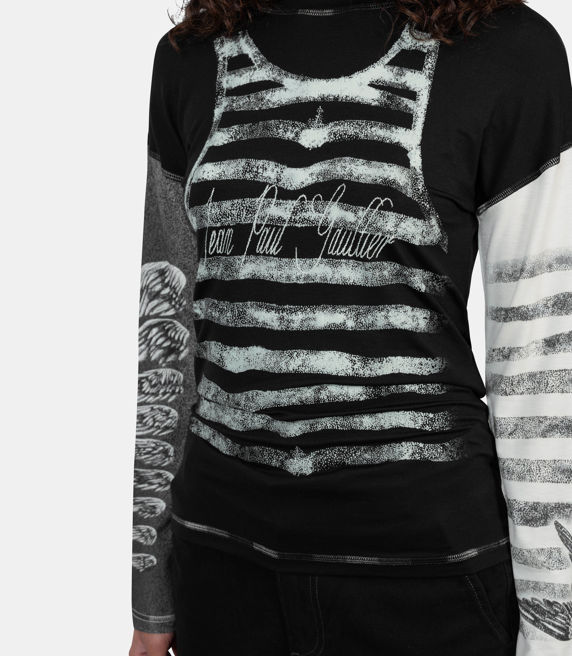 Top manches longues fin en jersey print « tattoo » - 25/34 - F - TO267I - J089 - 0003 - XS - Jean paul gaultier
