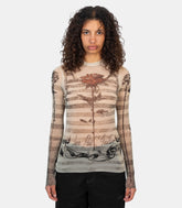 Top manches longues mesh print "tattoo marinière"25/34 - F - TO274 - T585 - 030030 - XSJean paul gaultier