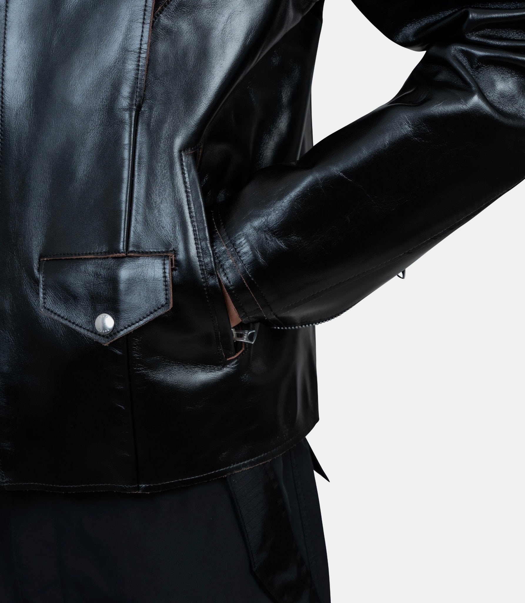 Veste biker en cuir - 25 - 03749M - 001 - 3 - Sacai