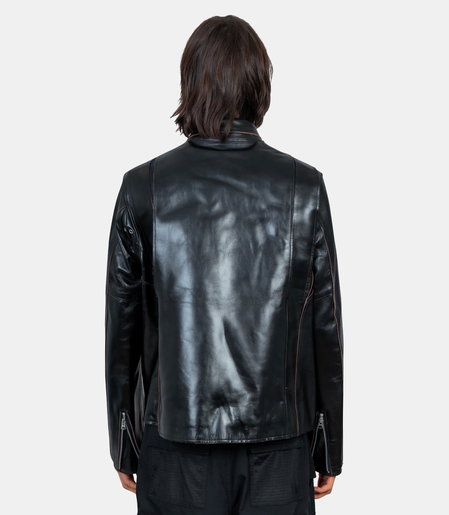 Veste biker en cuir - 25 - 03749M - 001 - 3 - Sacai