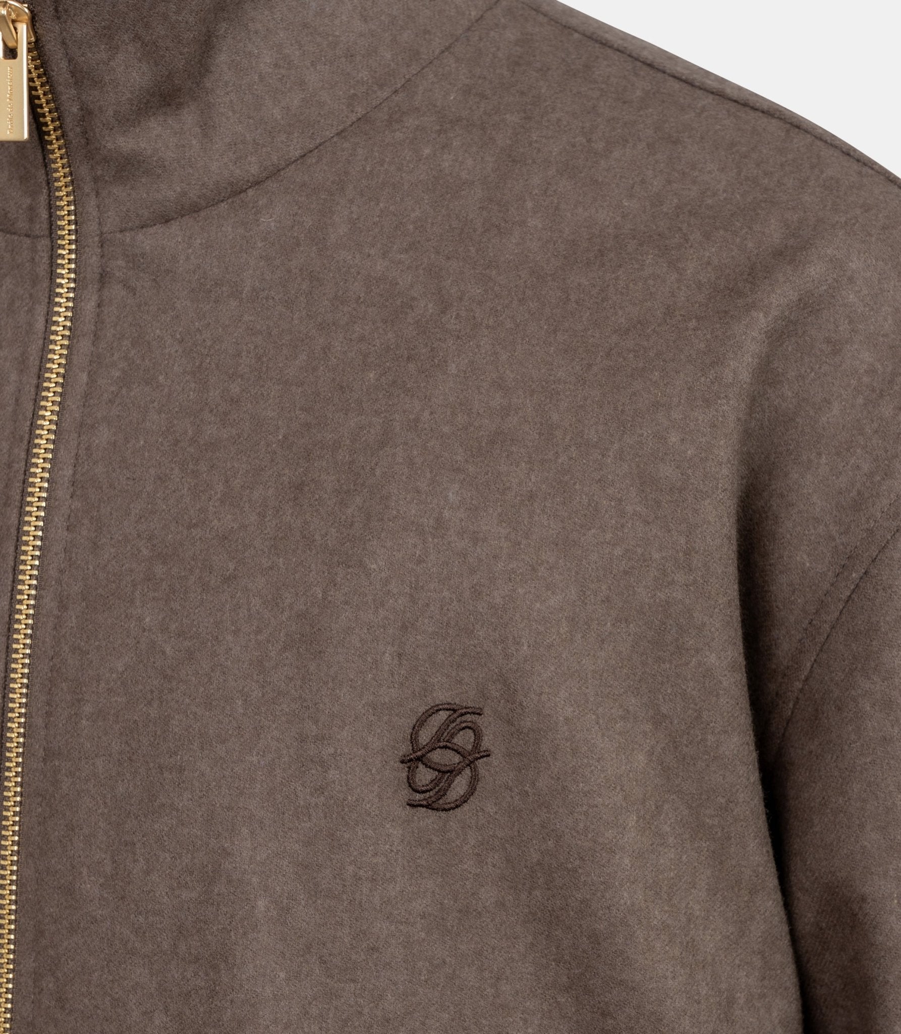 Veste de sport en flanelle brodée-L-JT234-WV016-LBR-S-Drôle de monsieur