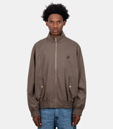 Veste de sport en flanelle brodée-L-JT234-WV016-LBR-S-Drôle de monsieur