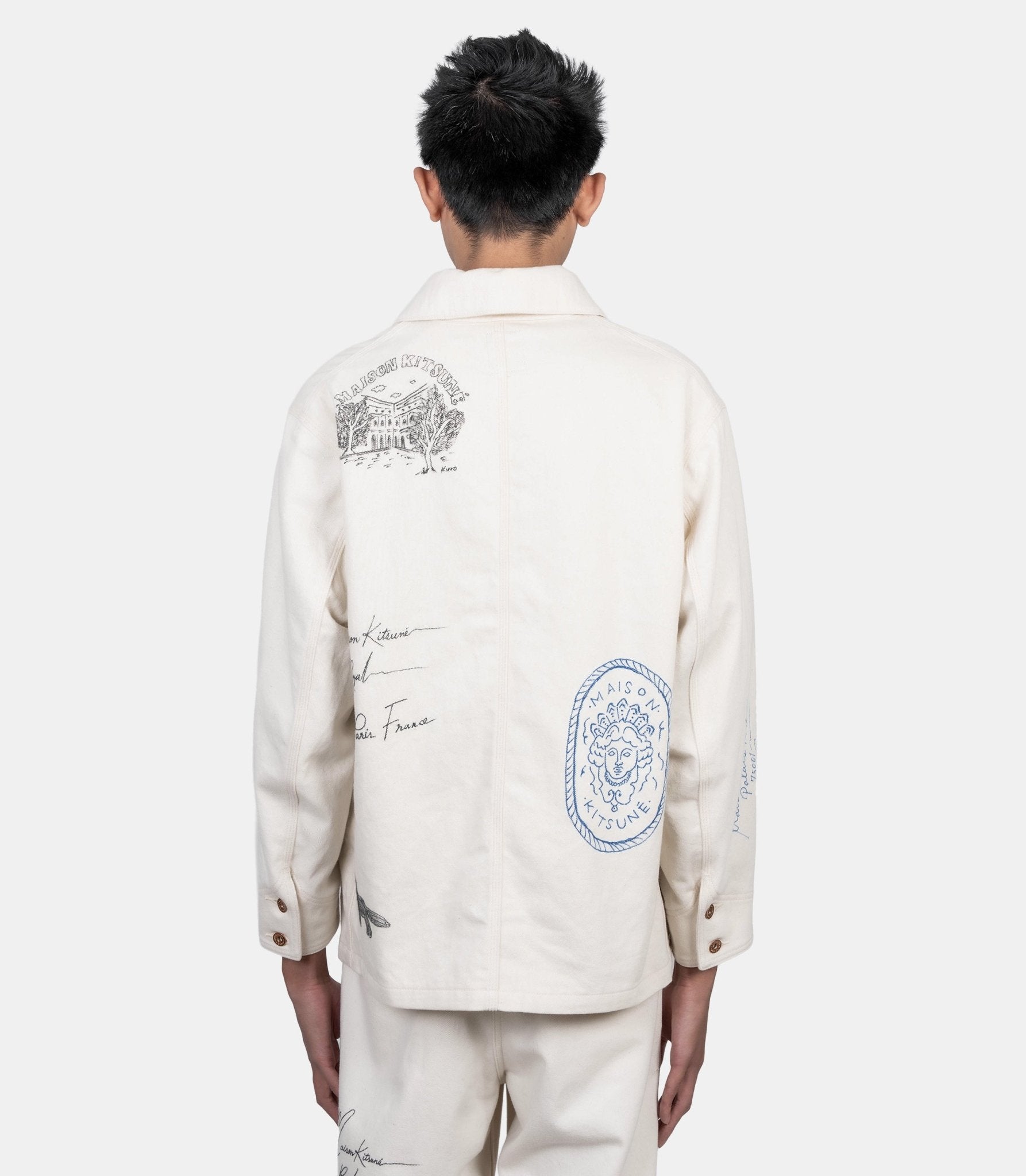 Veste de travail handwritten postcard x kuro - 990004-P700-S - Maison kitsuné