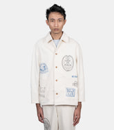 Veste de travail handwritten postcard x kuro - 990004-P700-S - Maison kitsuné