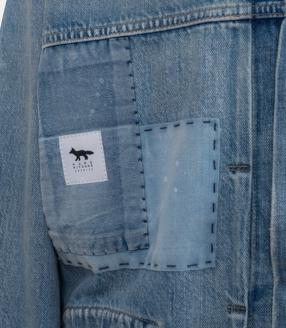 Veste denim patchwork x kuro-990011-P410-M-Maison kitsuné