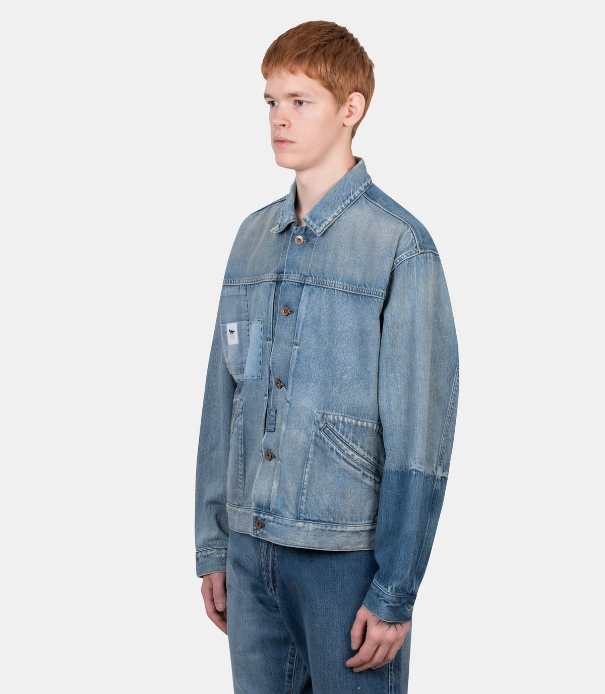 Veste denim patchwork x kuro-990011-P410-M-Maison kitsuné