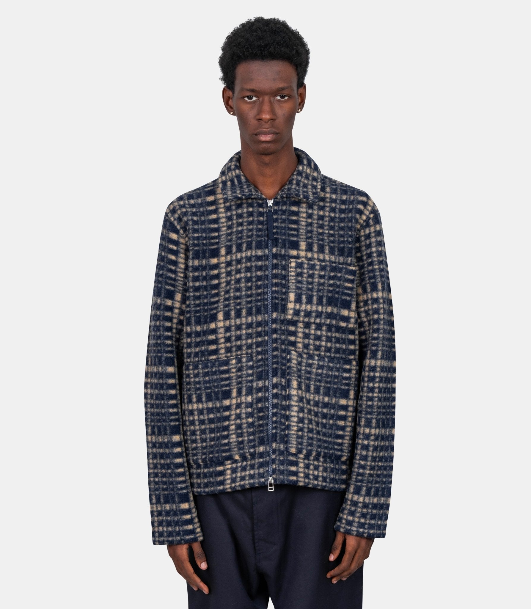 Veste d’uniforme zippée - 33402 - navy - M - Universal works.