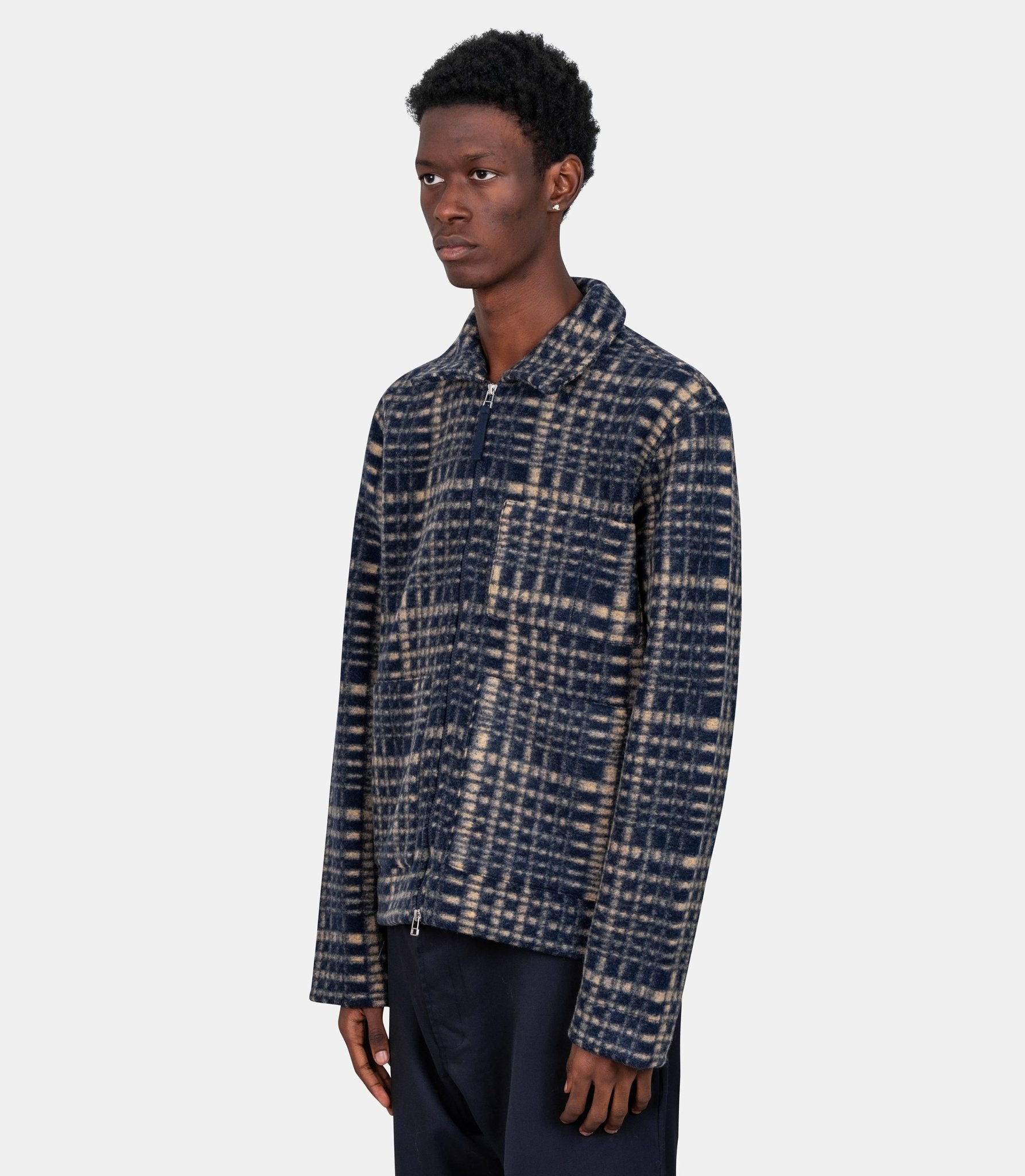 Veste d’uniforme zippée - 33402 - navy - M - Universal works.