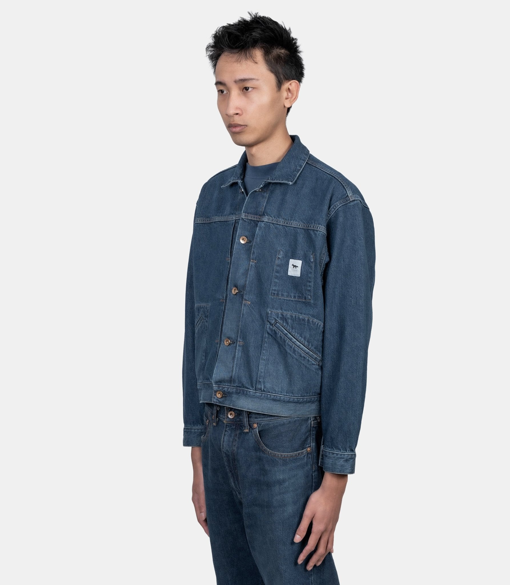 Veste en jean selvedge voyage x kuro - 990002-0518-S - Maison kitsuné